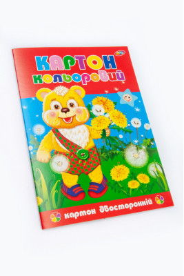 Картон кольоровий, А4, 7 аркушів, 200 г/м2, двосторонній